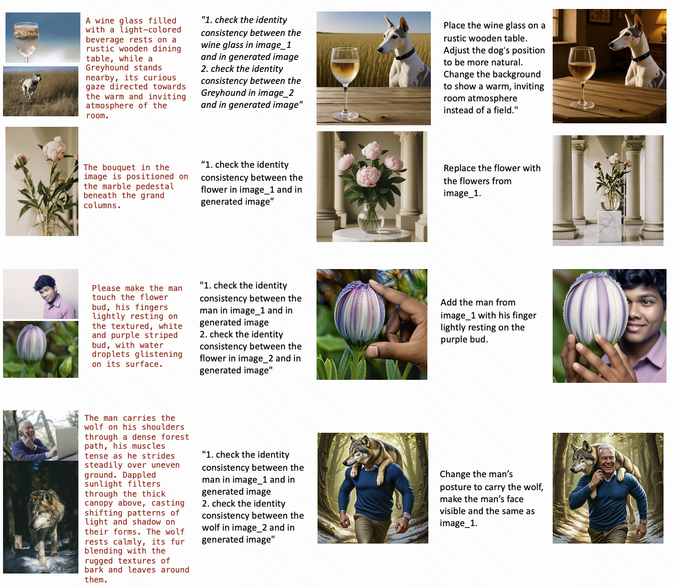 Example showing initial generated image being corrected over several iterations using VACOT.